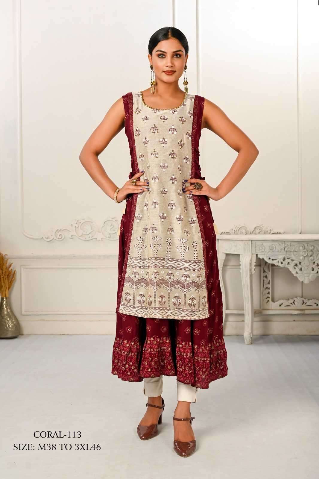jivora luke fashion coral 101-124 nx Cotton kurti
