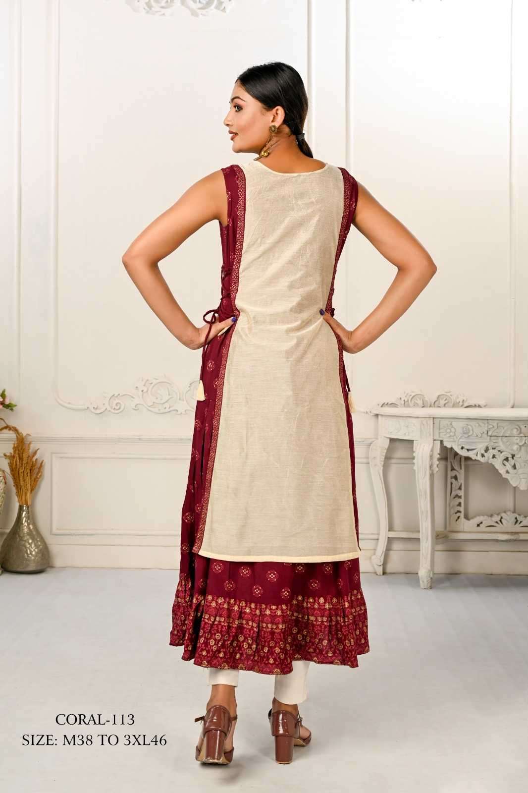 jivora luke fashion coral 101-124 nx Cotton kurti