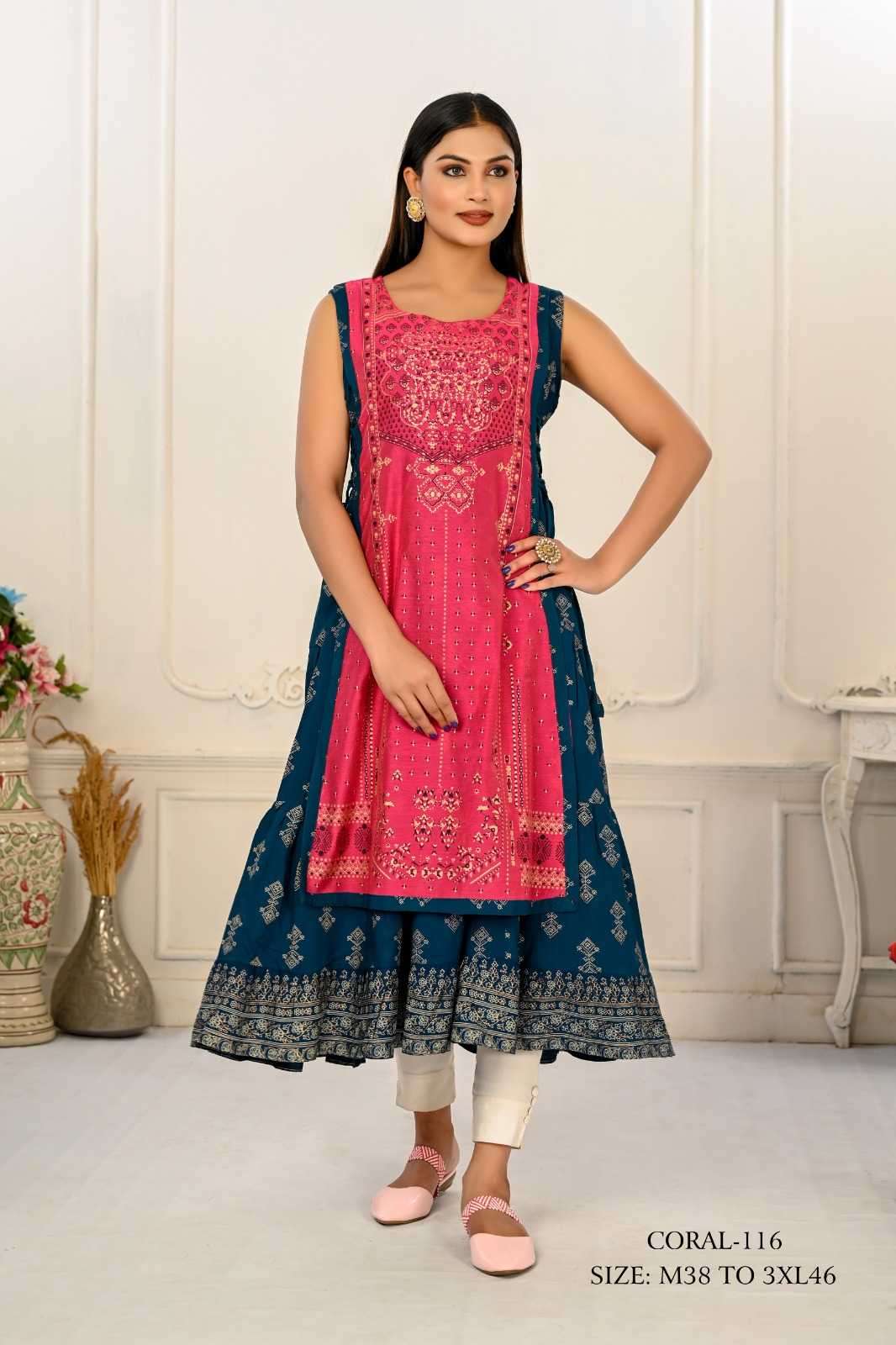 jivora luke fashion coral 101-124 nx Cotton kurti