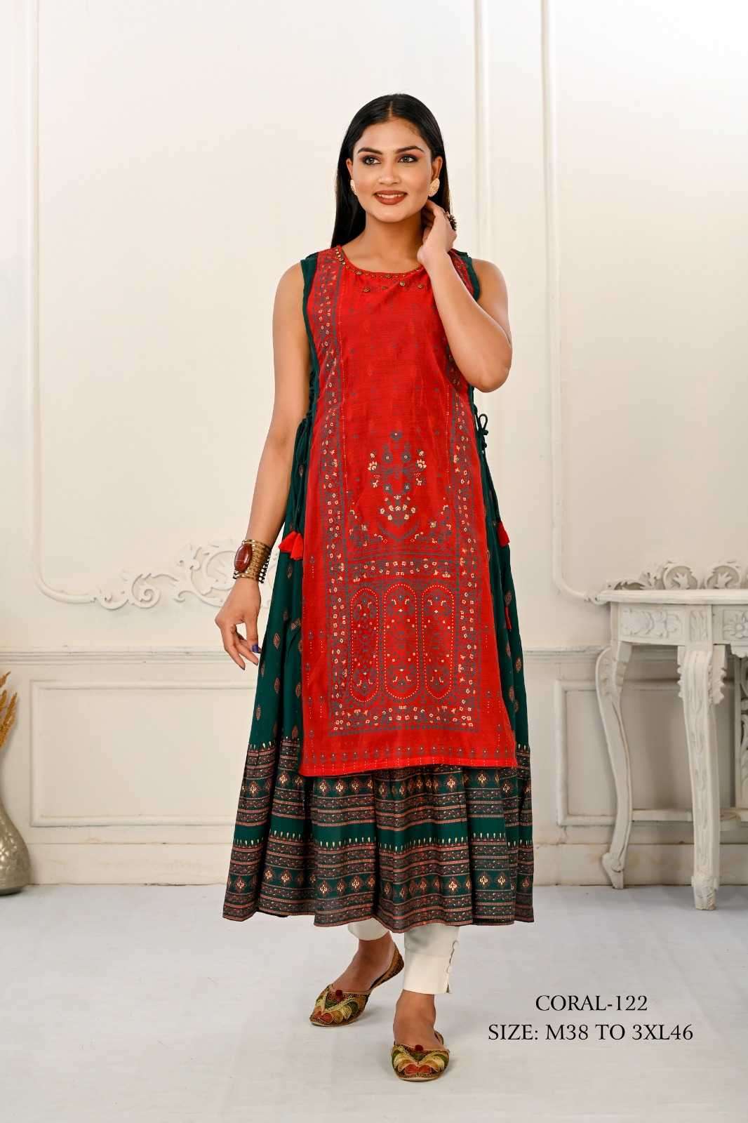 jivora luke fashion coral 101-124 nx Cotton kurti