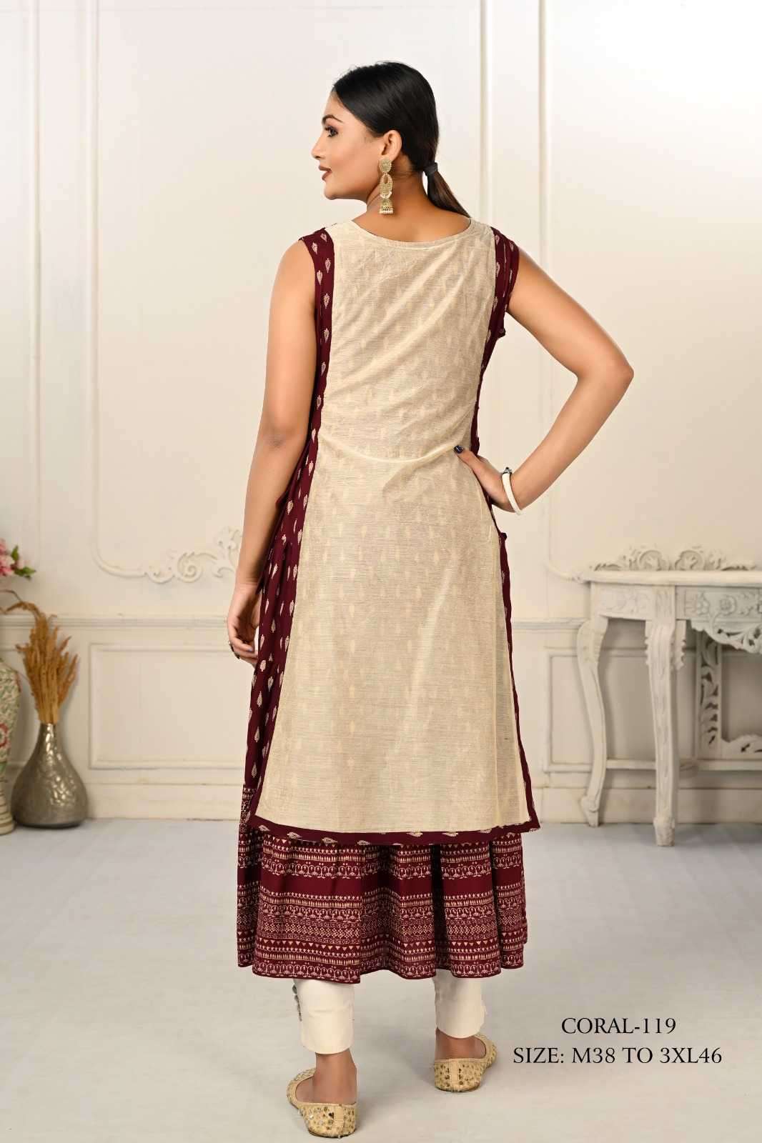 jivora luke fashion coral 101-124 nx Cotton kurti