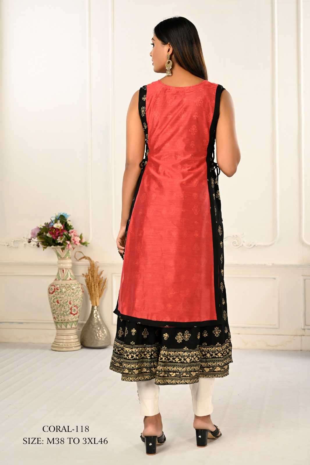 jivora luke fashion coral 101-124 nx Cotton kurti