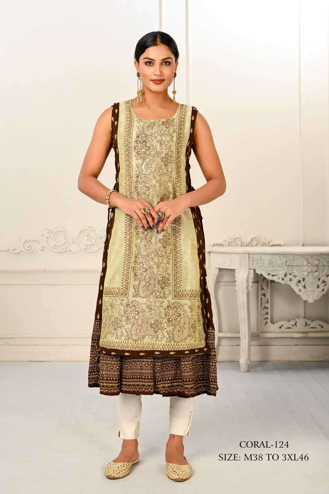 jivora luke fashion coral 101-124 nx Cotton kurti