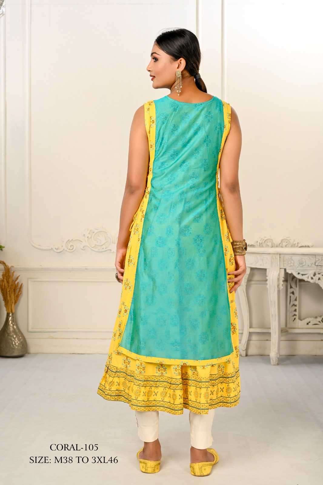 jivora luke fashion coral 101-124 nx Cotton kurti