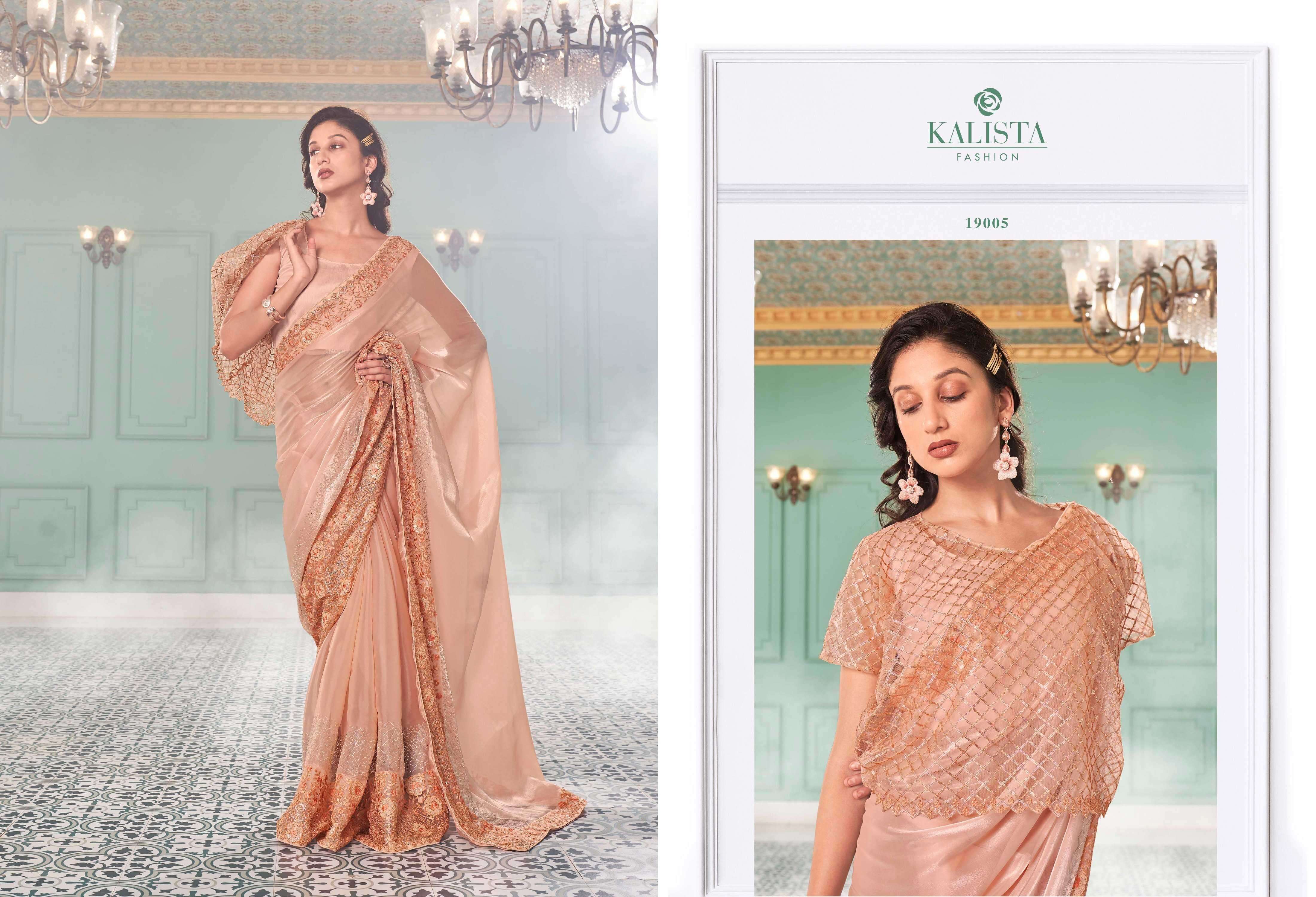 kalista fashion butterfly gold series 19001-19004 fancy saree