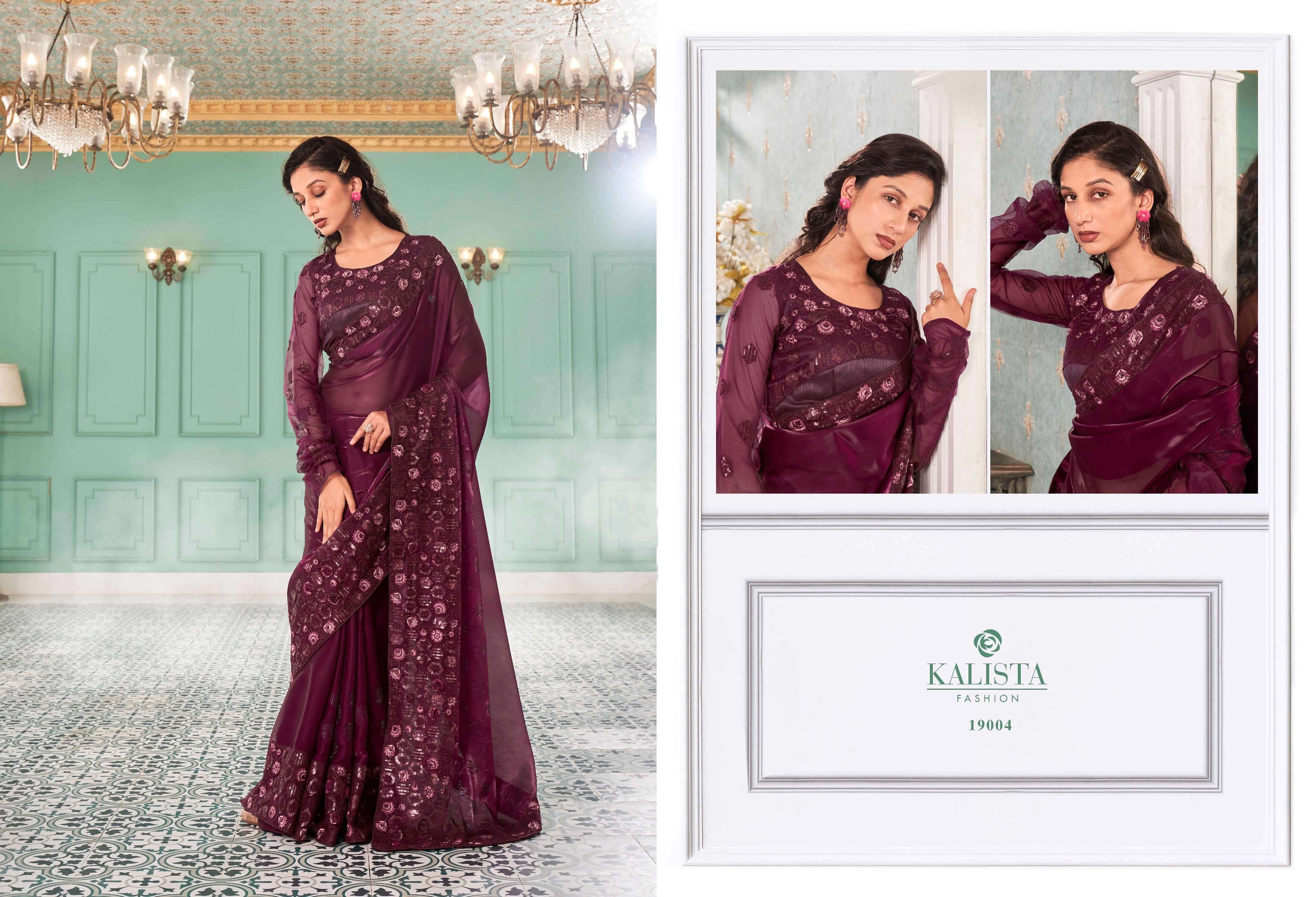 kalista fashion butterfly gold series 19001-19004 fancy saree