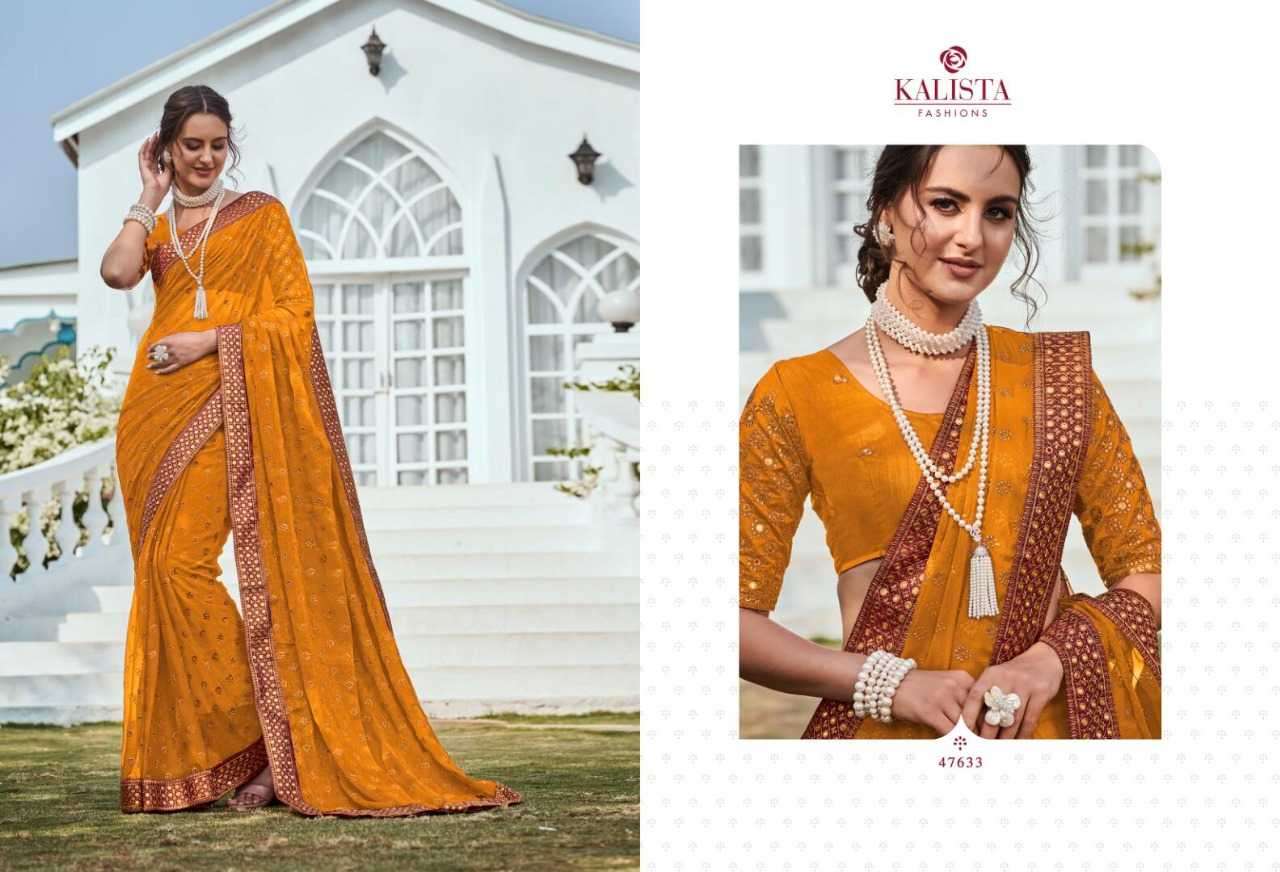 kalista fashion dreamz series 47632-47637 shimmery fabric saree