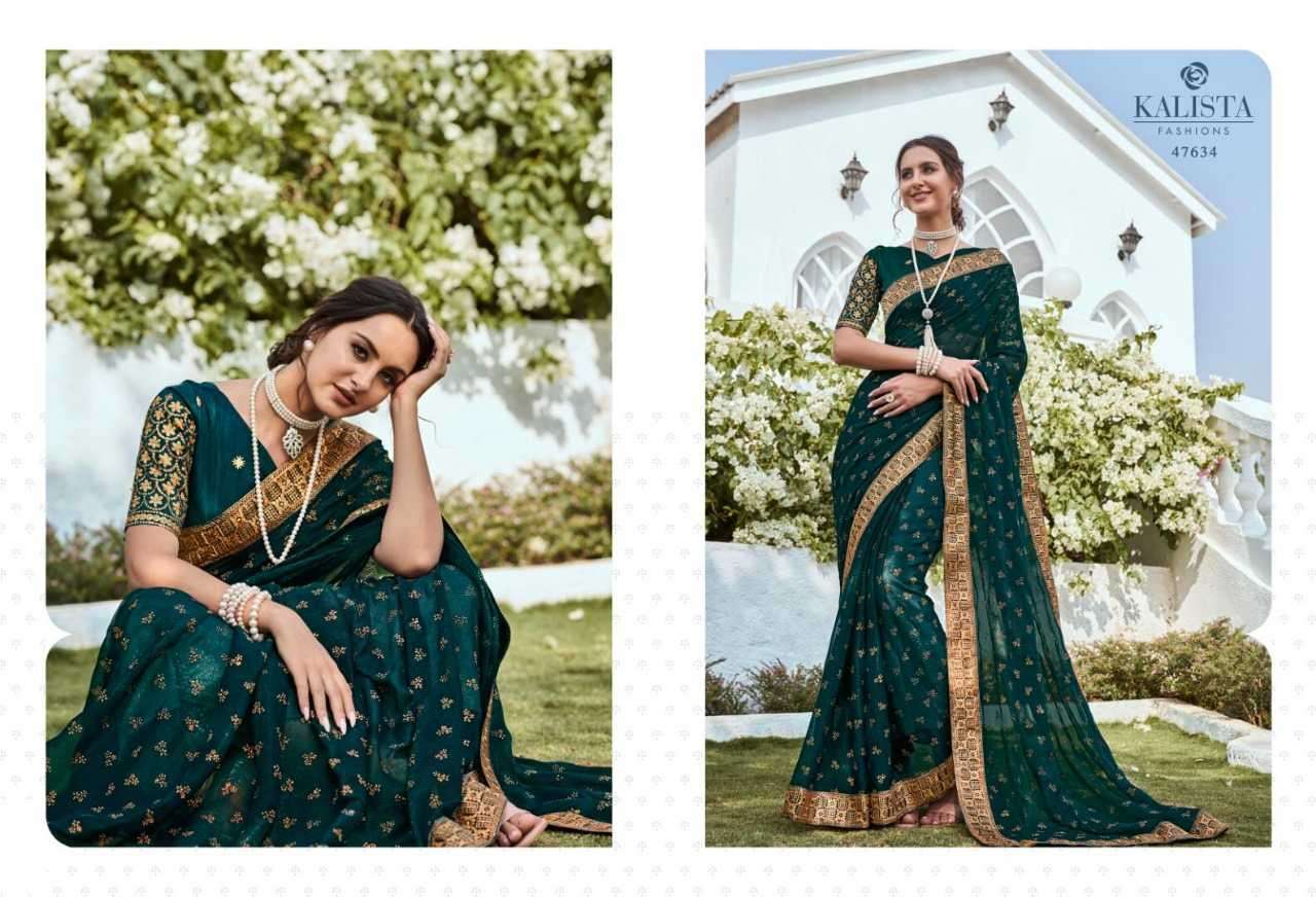 kalista fashion dreamz series 47632-47637 shimmery fabric saree