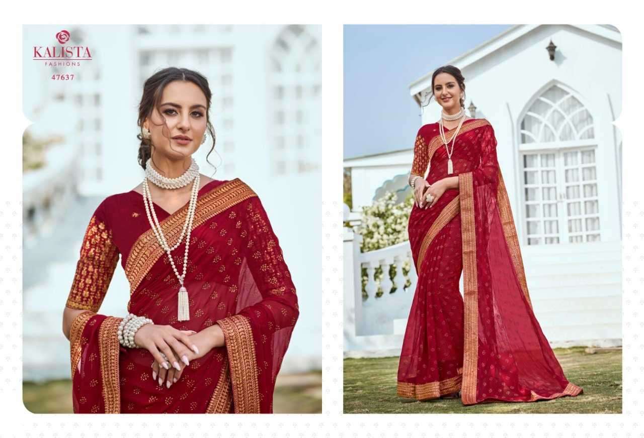 kalista fashion dreamz series 47632-47637 shimmery fabric saree