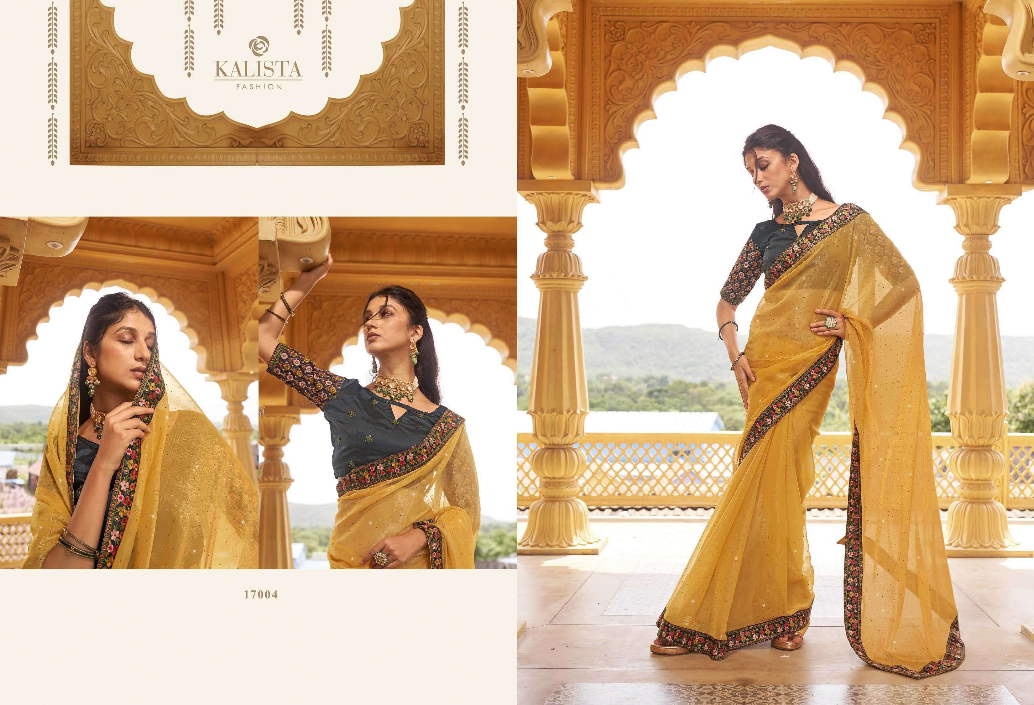 kalista fashion jashn series 17001-17006 shimmer saree
