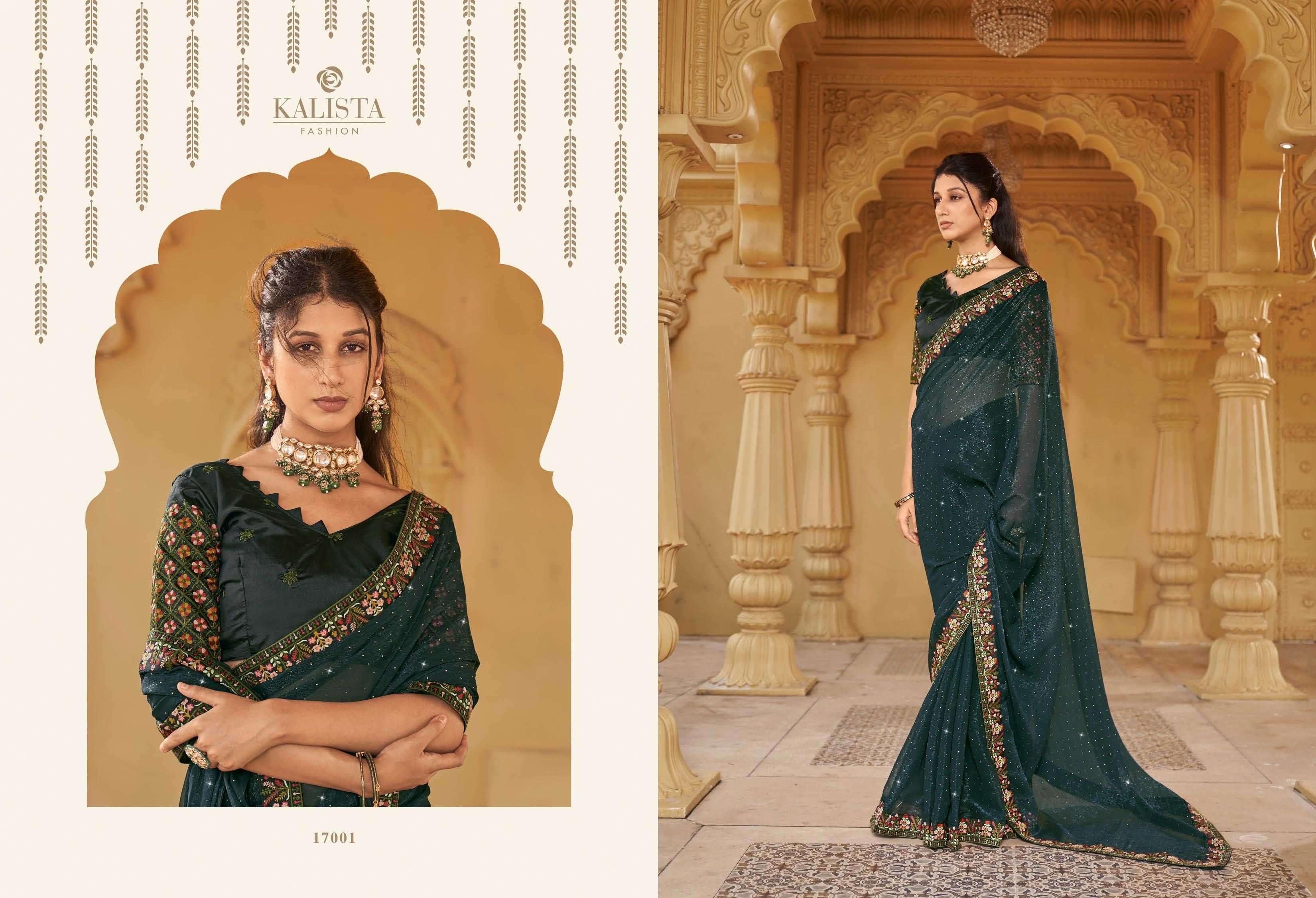 kalista fashion jashn series 17001-17006 shimmer saree