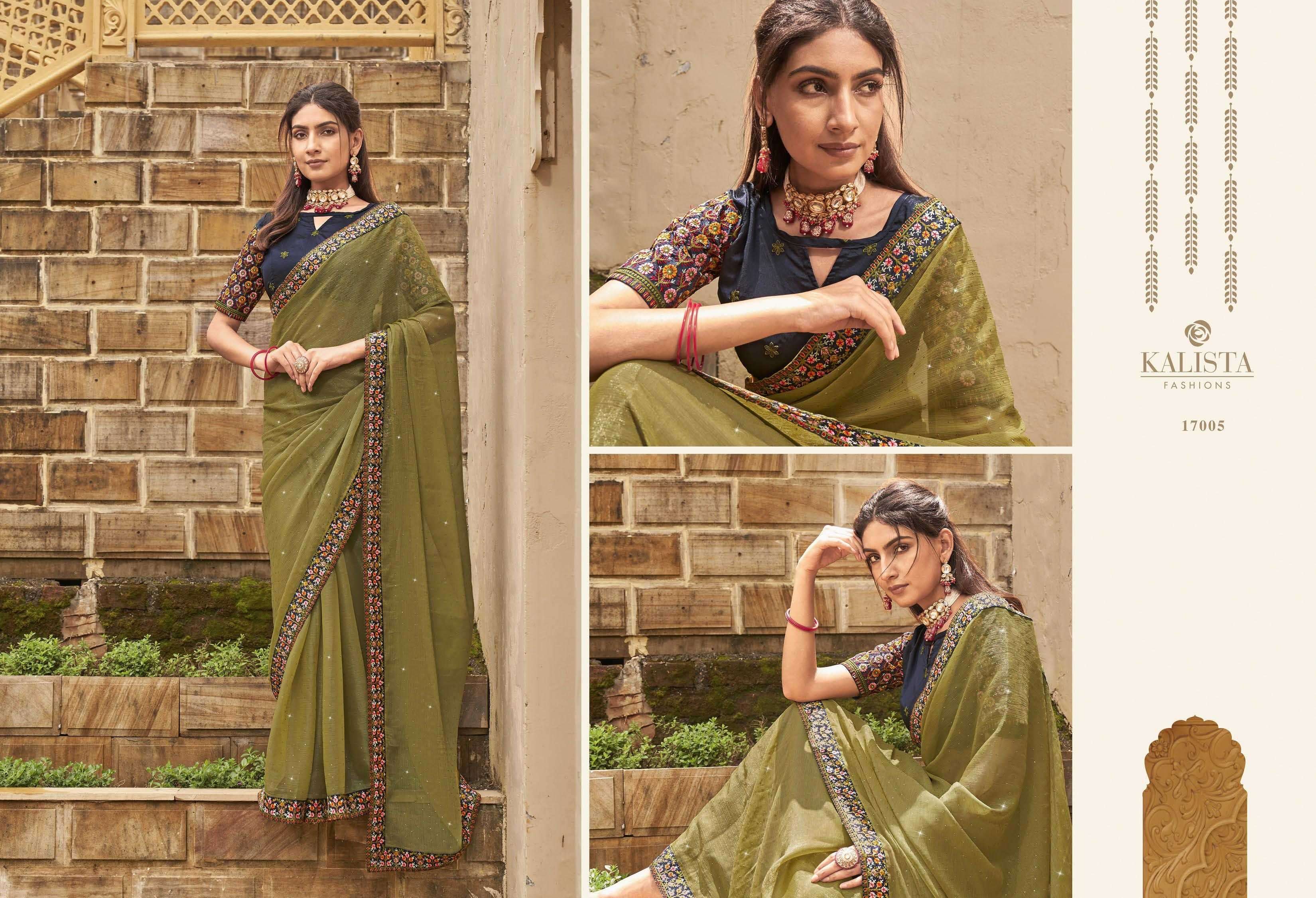 kalista fashion jashn series 17001-17006 shimmer saree