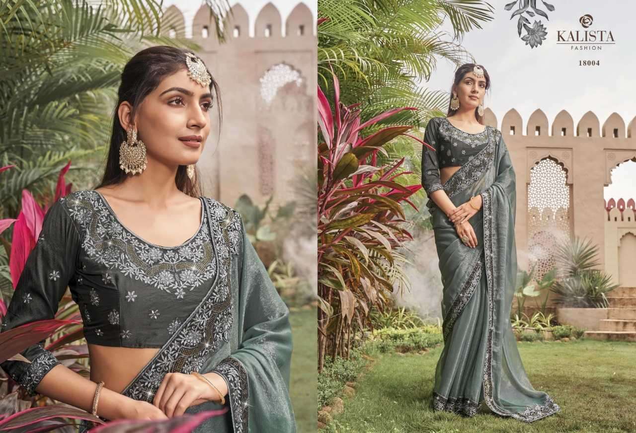 kalista fashion roop series 18001-18006 fancy work saree