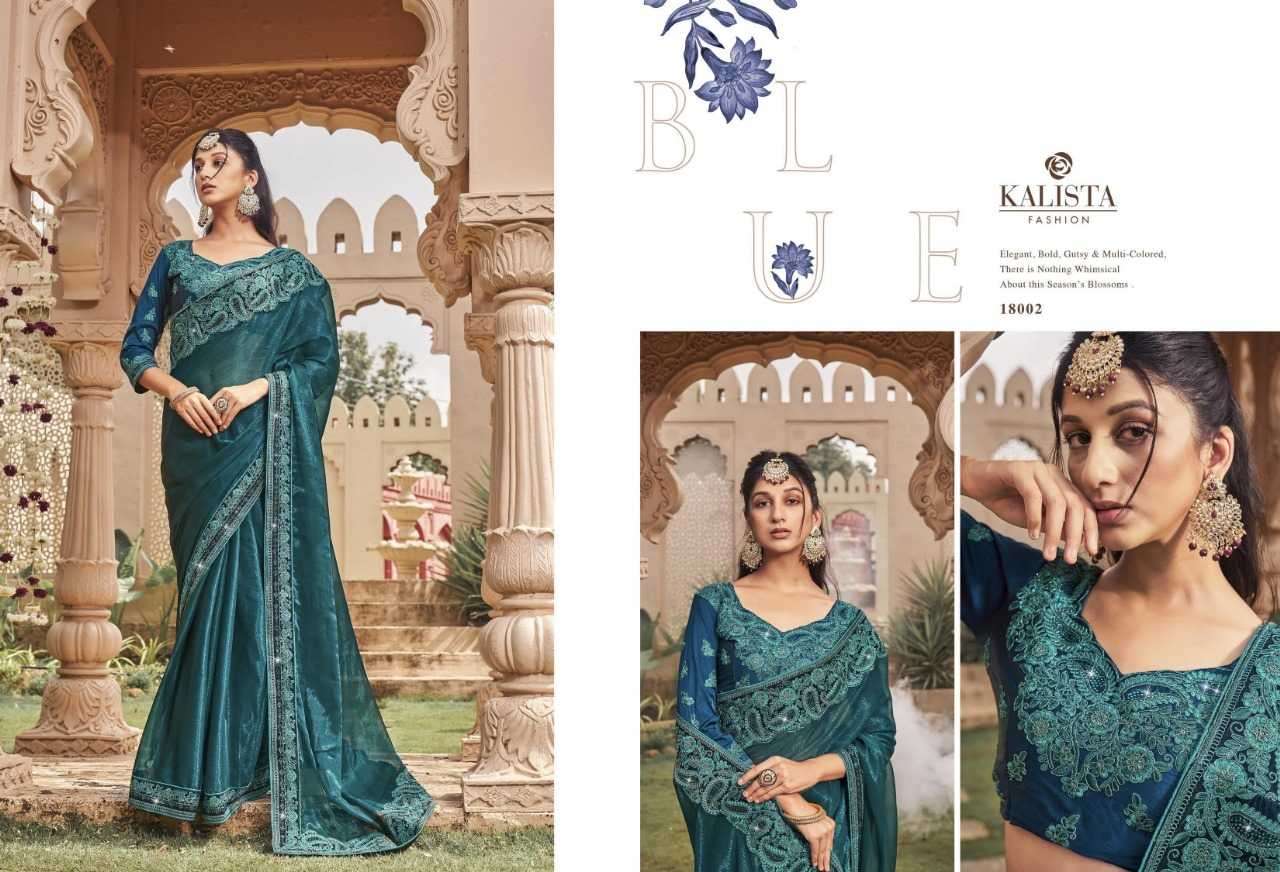 kalista fashion roop series 18001-18006 fancy work saree