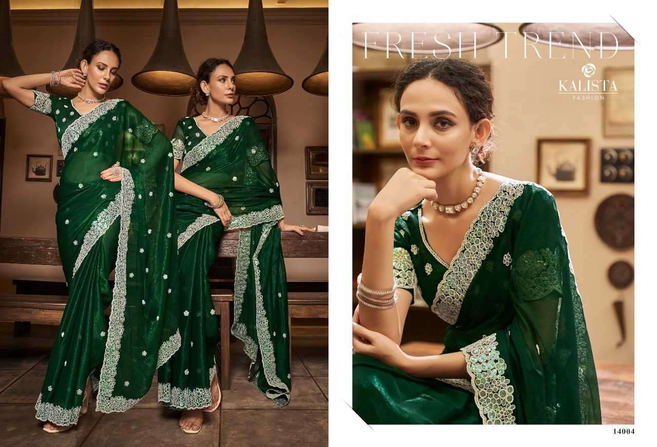 kalista fashions mayra series 14001-14006 blooming chiffon saree