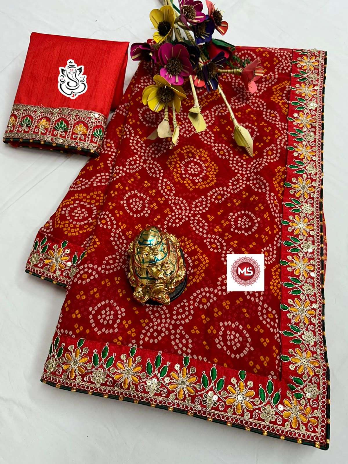 ms brand designer georgette sarees