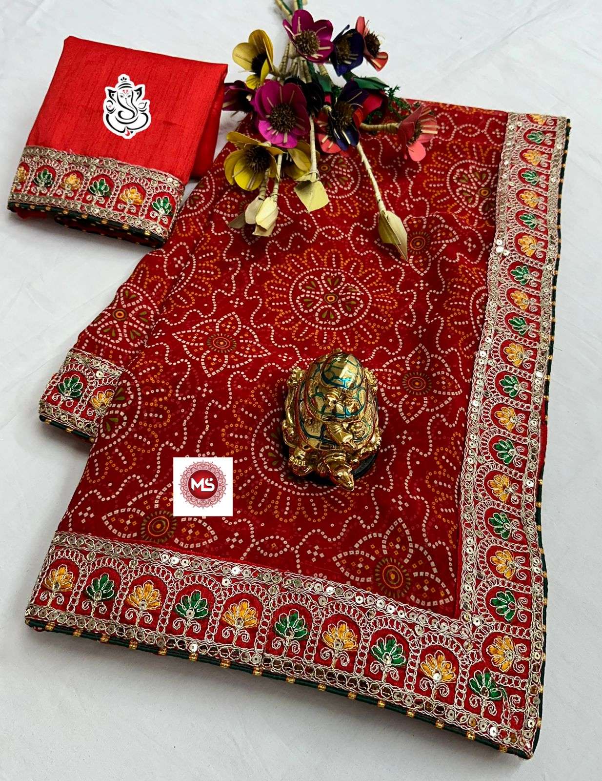 ms brand designer georgette sarees
