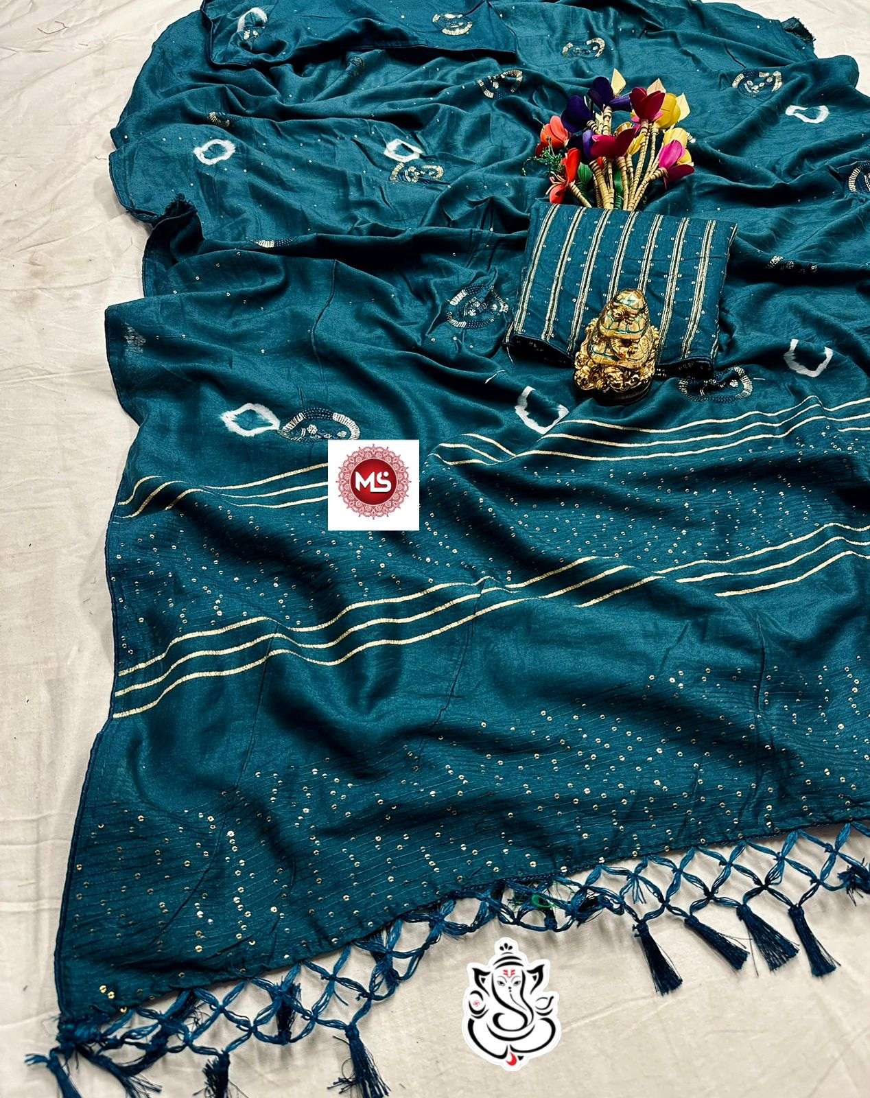 ms brand Seqins PATTA SAREE WITH WORK 