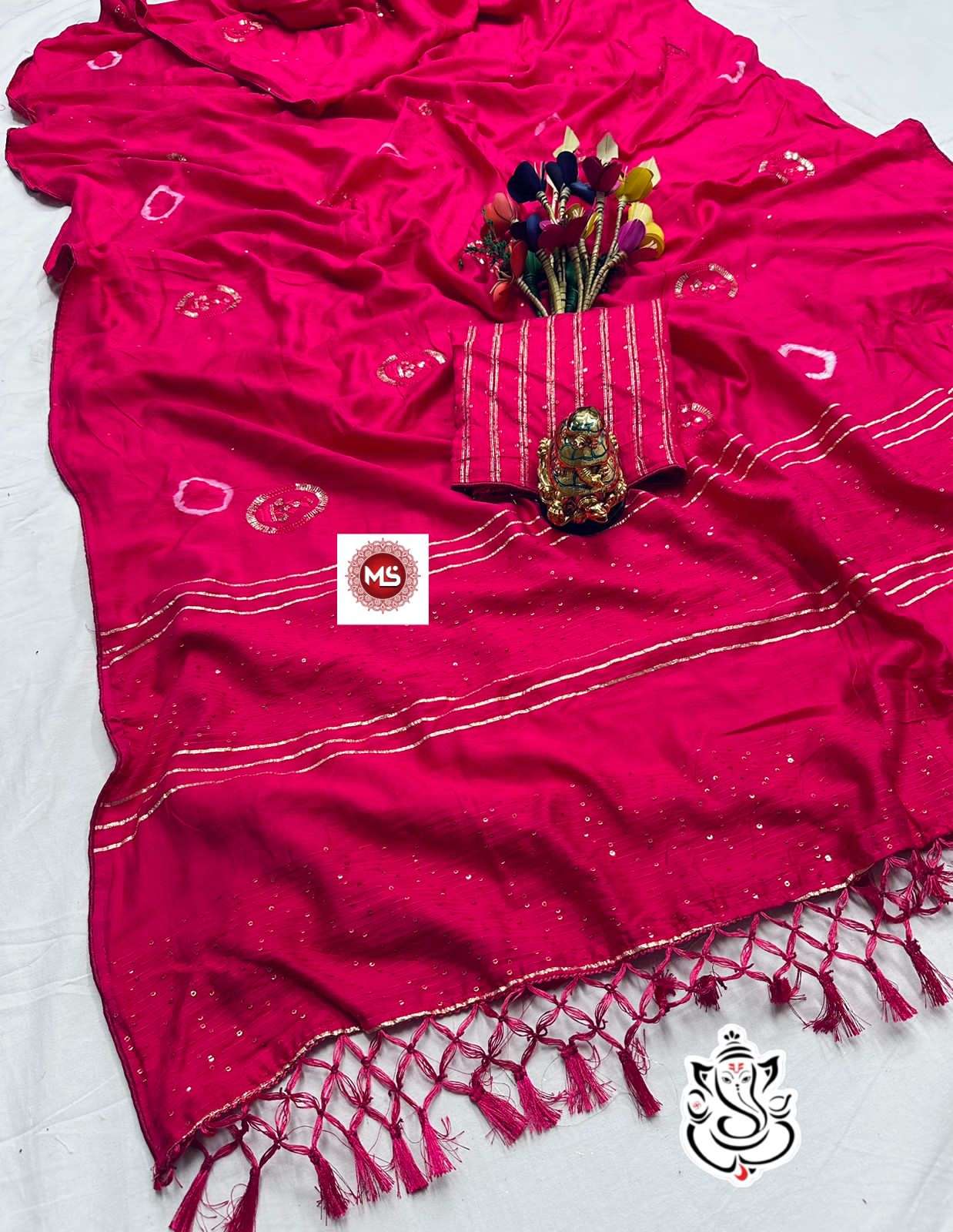 ms brand Seqins PATTA SAREE WITH WORK 