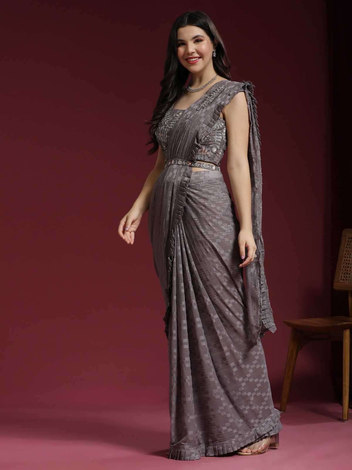 Designer Shimmer Saree for Party Wear