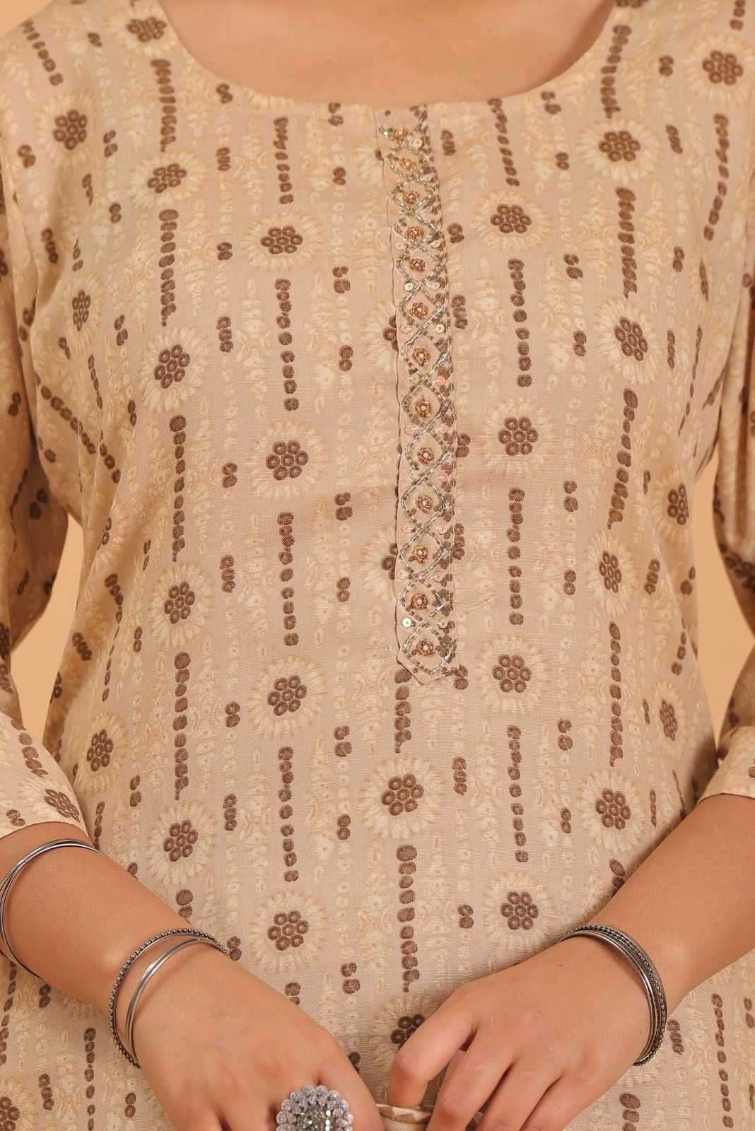 pr heritage slub handwork 3pcs Two tone readymade suit 