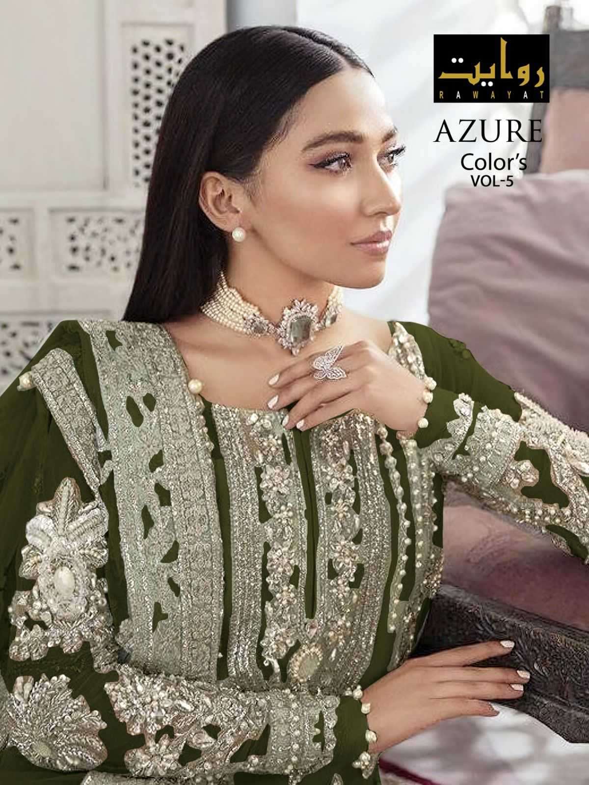 rawayat azure colors vol 5 series 4086 faux georgette suit 