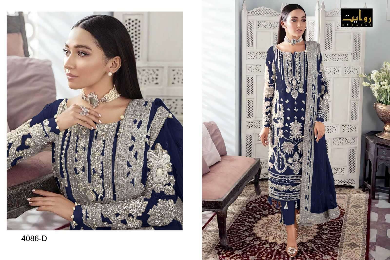 rawayat azure colors vol 5 series 4086 faux georgette suit 