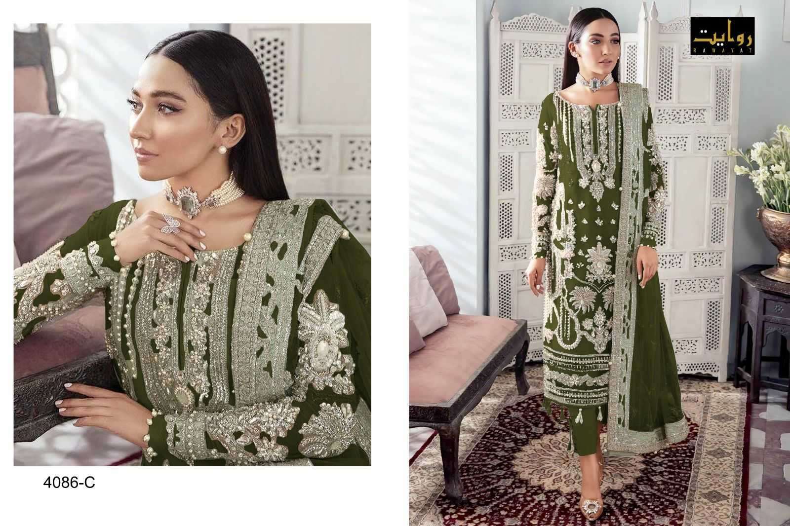 rawayat azure colors vol 5 series 4086 faux georgette suit 