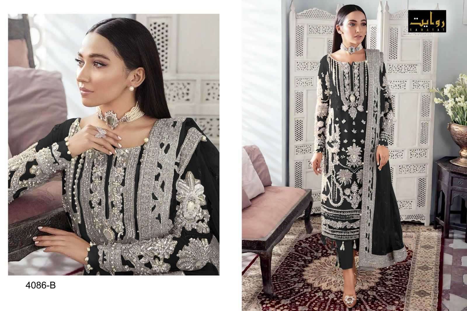 rawayat azure colors vol 5 series 4086 faux georgette suit 