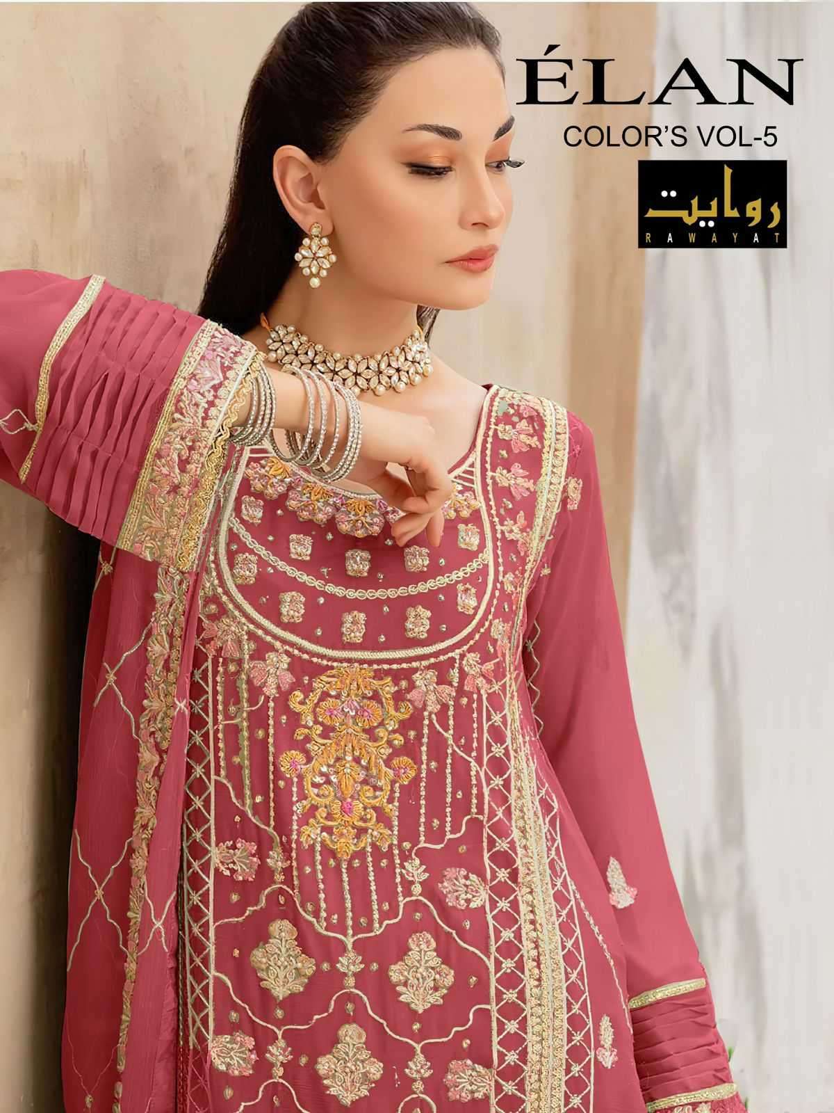 rawayat elan colors vol 5 series 4090 faux georgette suit 