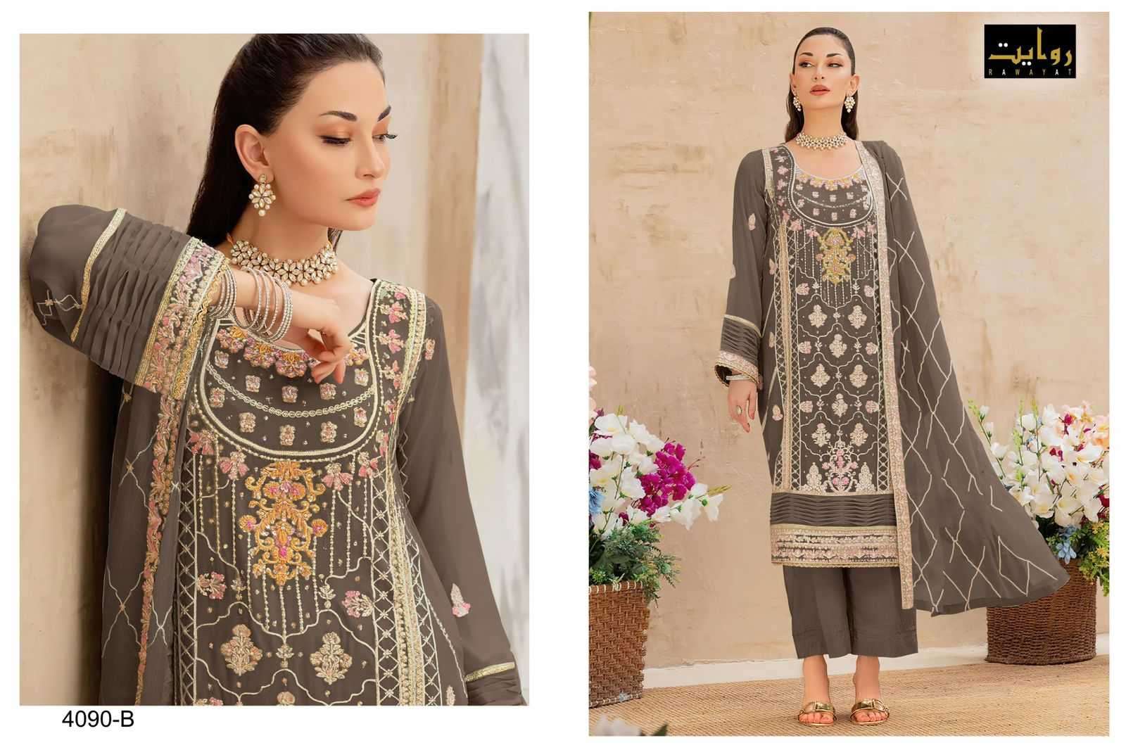 rawayat elan colors vol 5 series 4090 faux georgette suit 