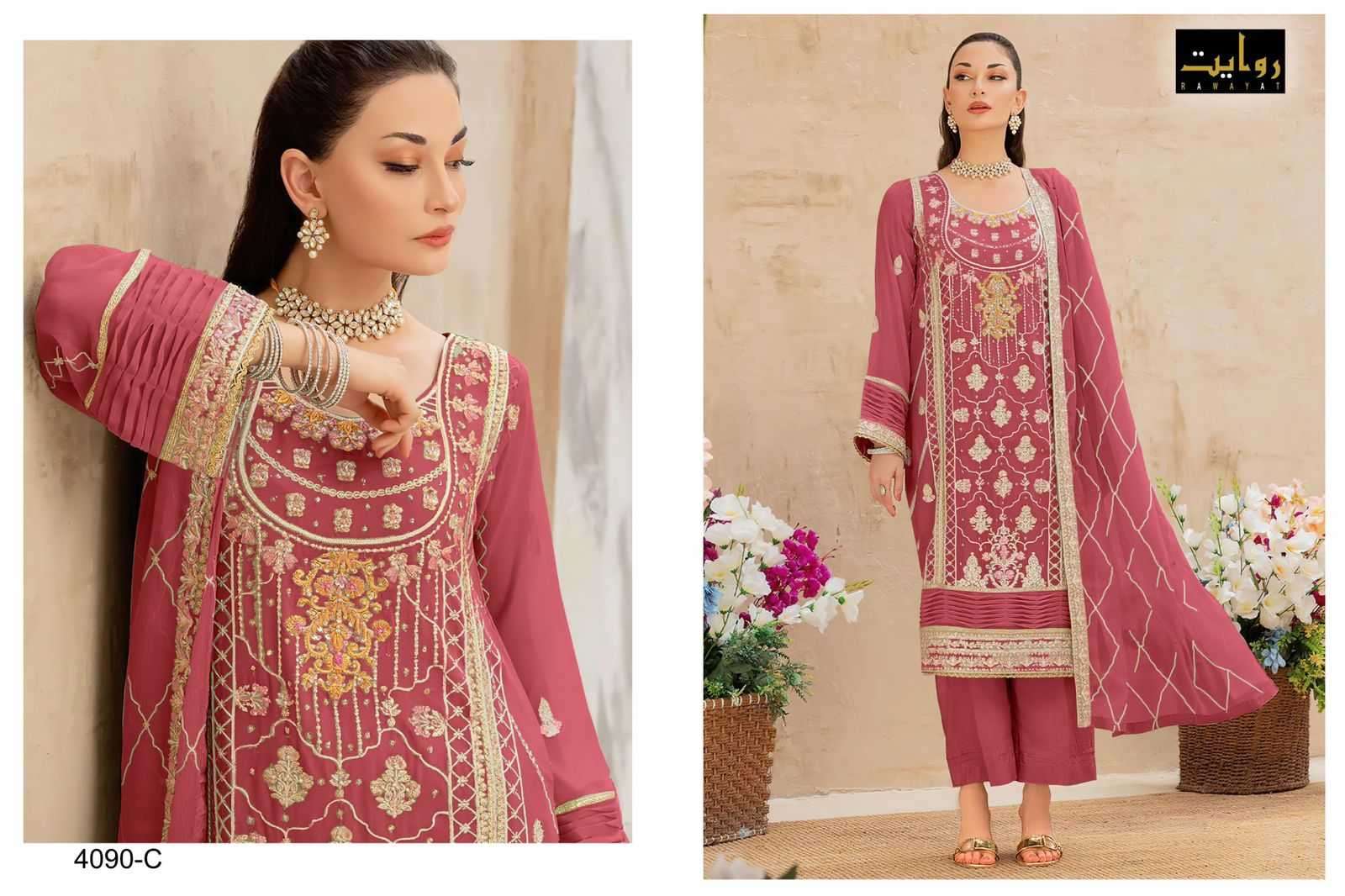 rawayat elan colors vol 5 series 4090 faux georgette suit 