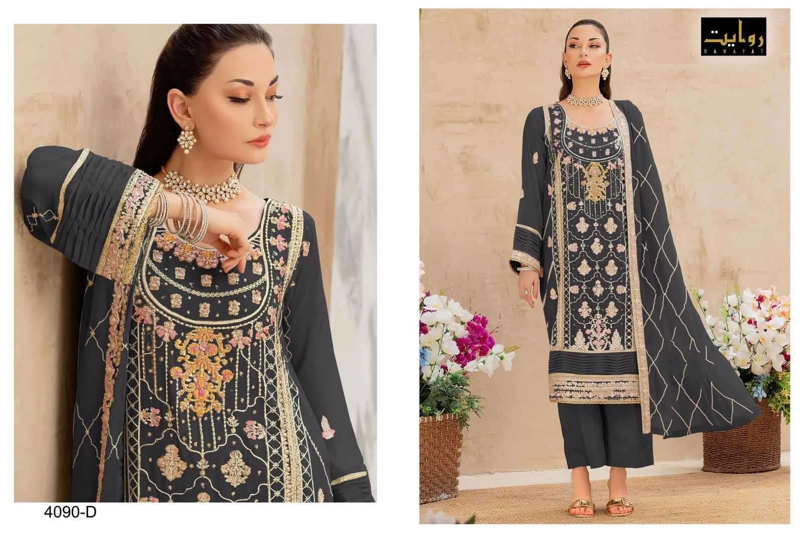 rawayat elan colors vol 5 series 4090 faux georgette suit 