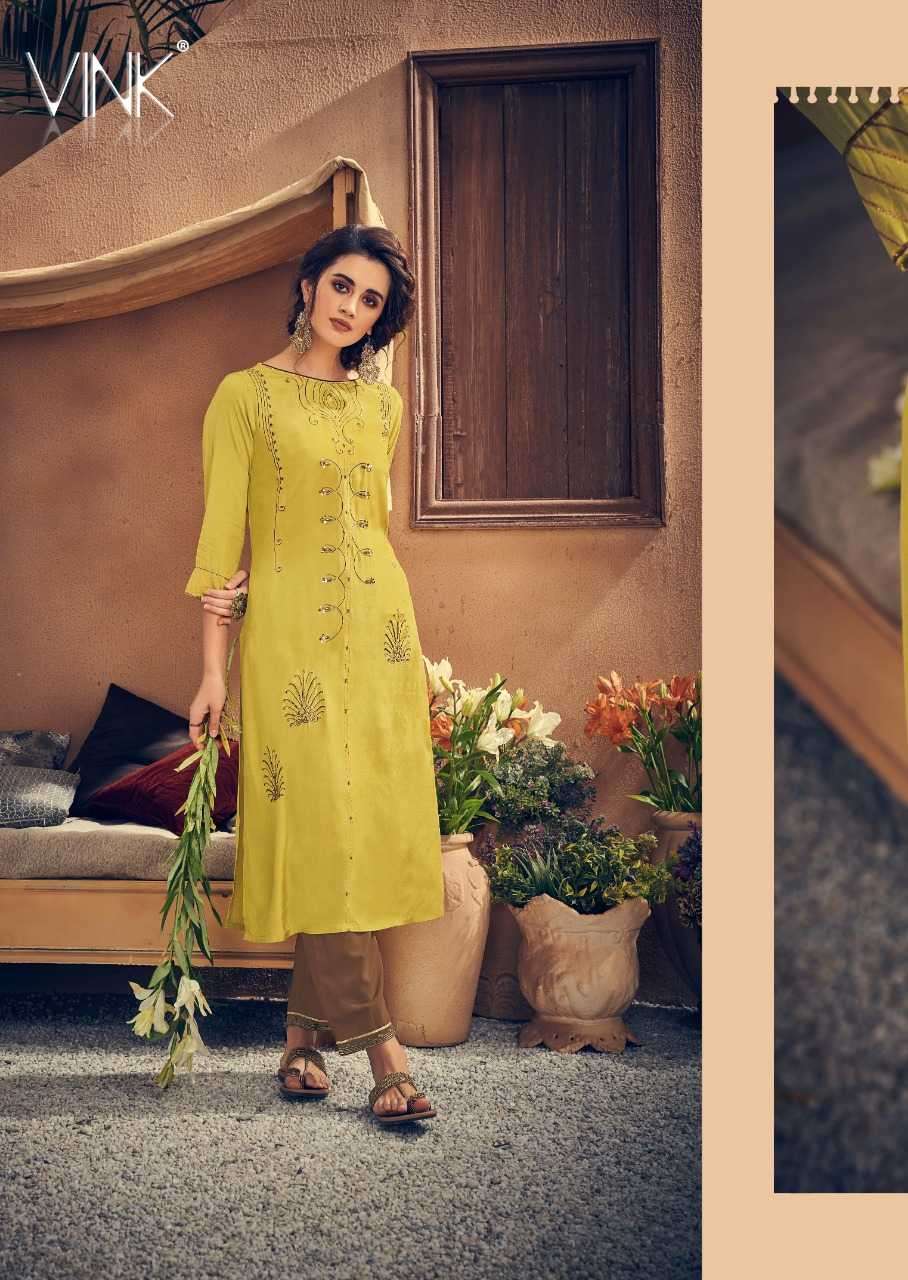 vink vintage nx series 901-906 pure viscose kurti plazzo