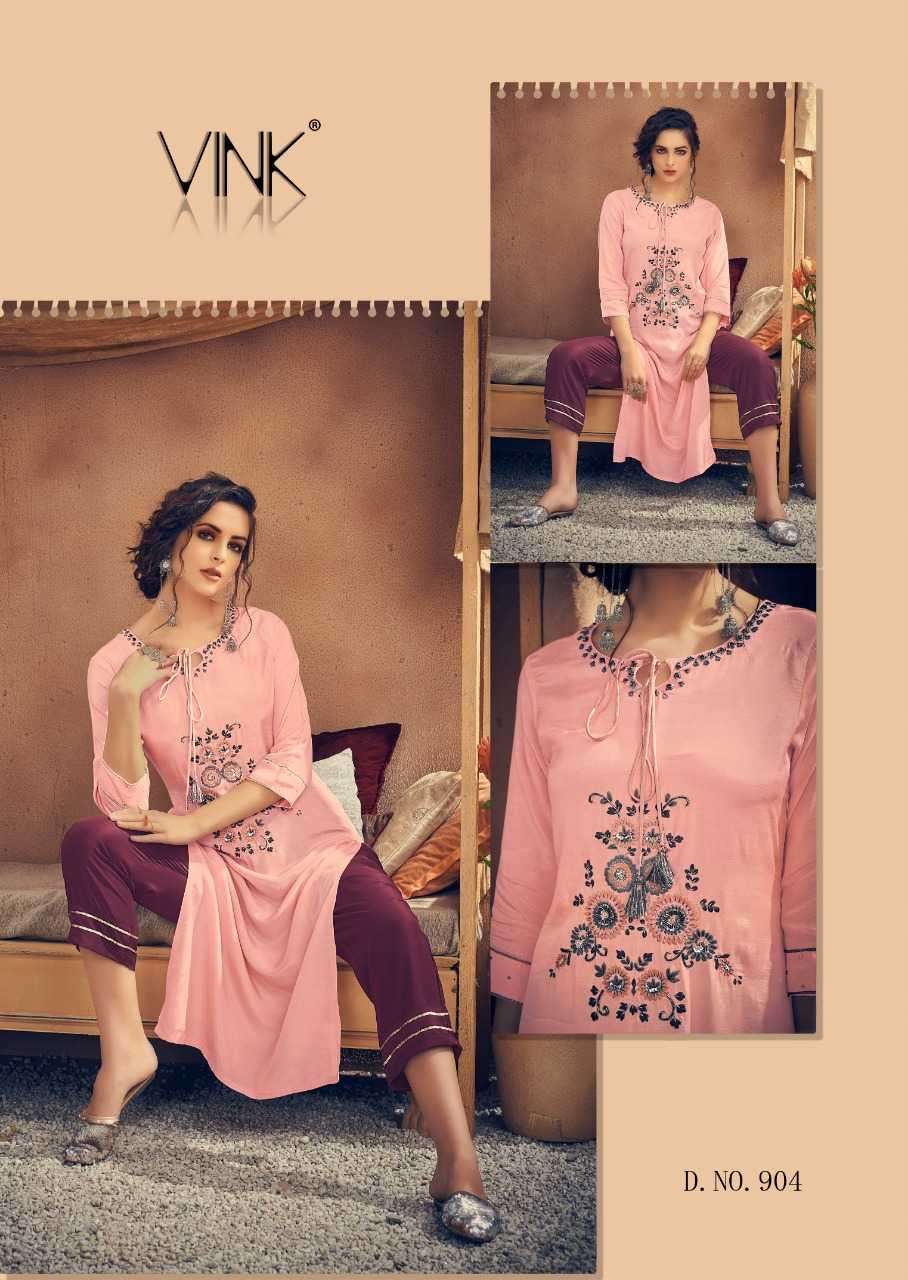 vink vintage nx series 901-906 pure viscose kurti plazzo