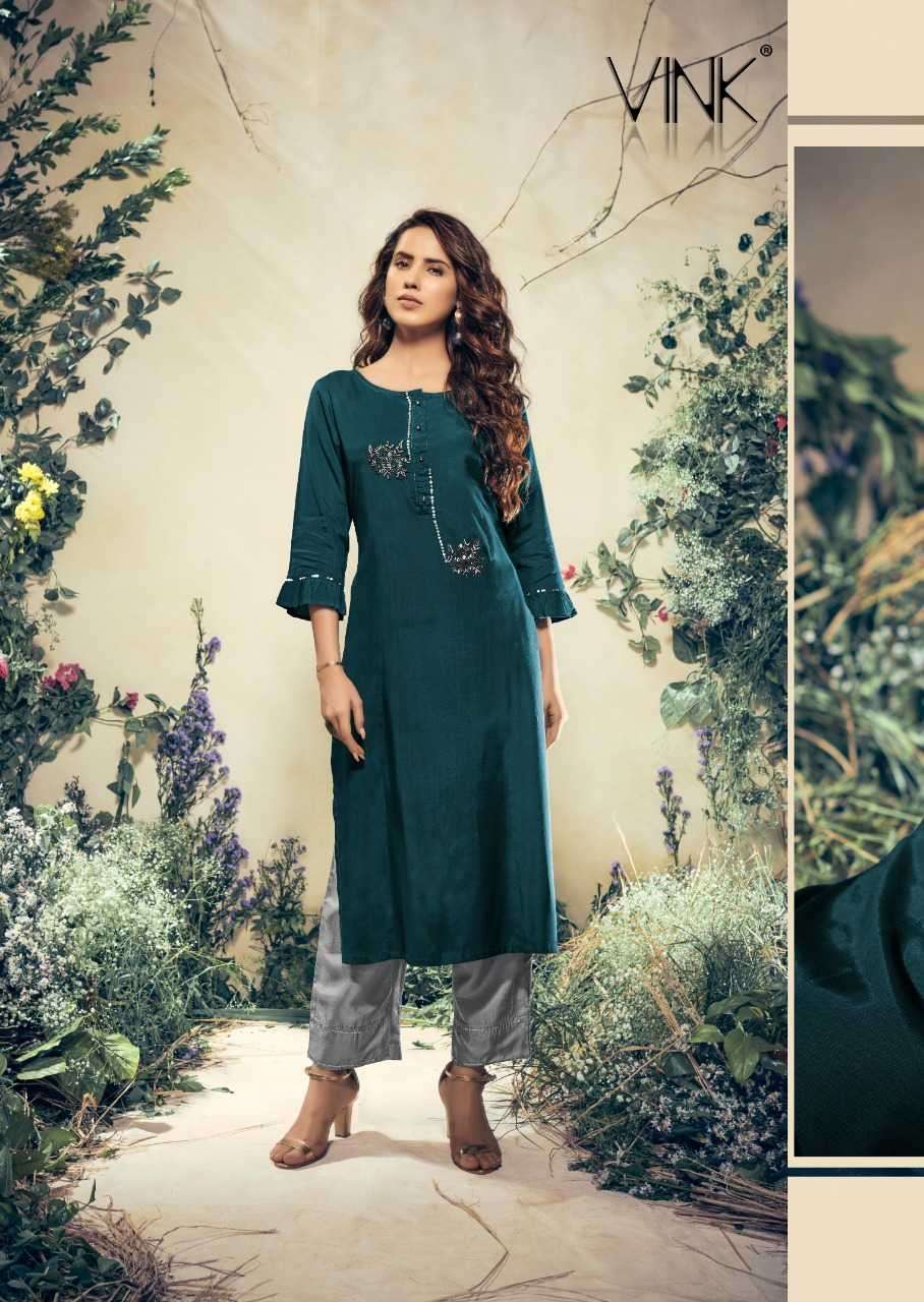 vink vintage nx series 901-906 pure viscose kurti plazzo