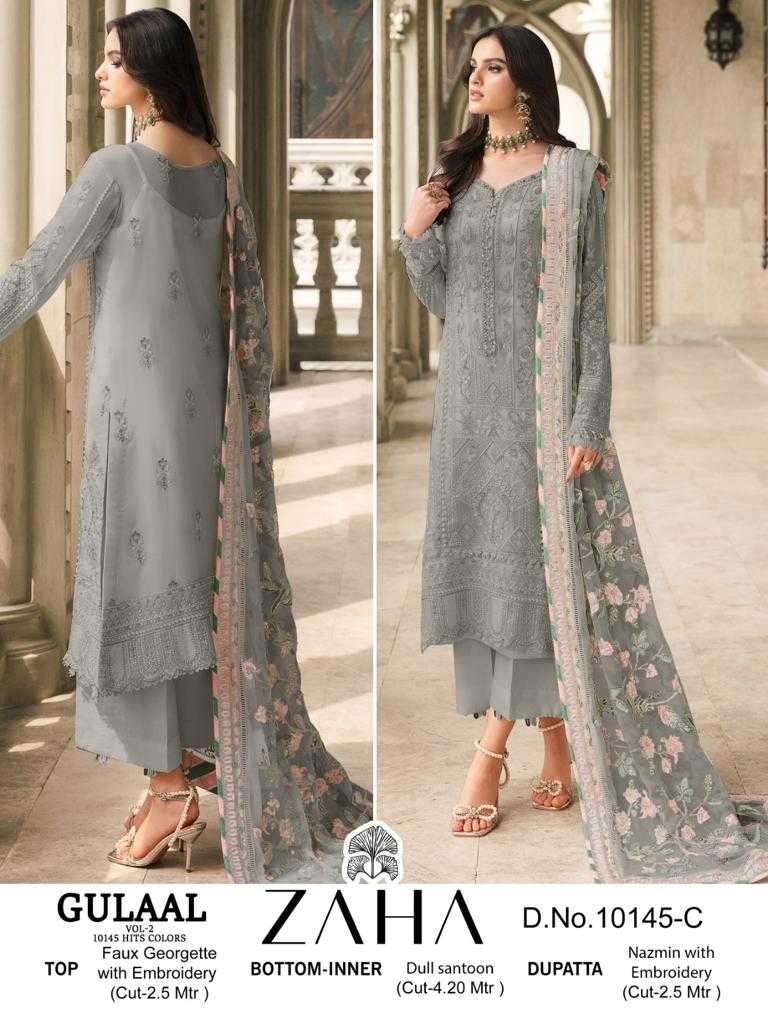 zaha gulaal vol 2 10145 abcd hits colors georgette suit 