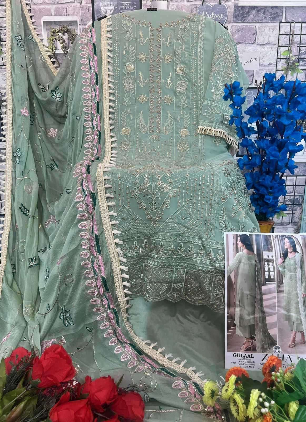 zaha gulaal vol 2 10145 abcd hits colors georgette suit 