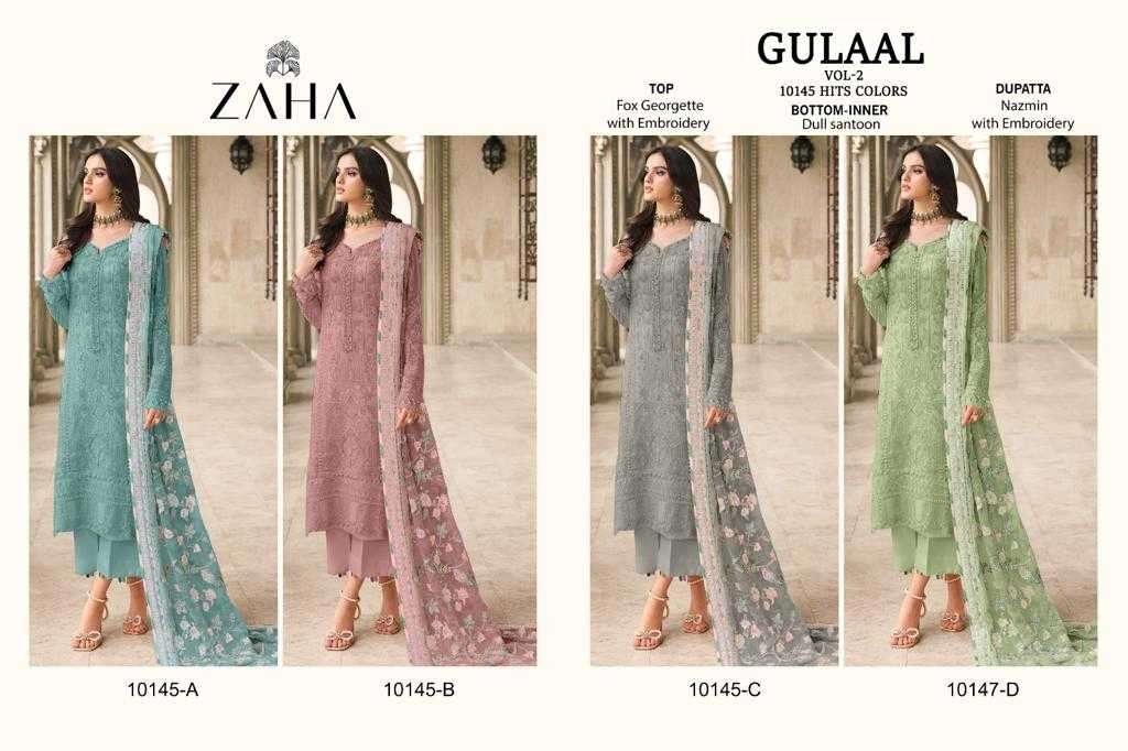 zaha gulaal vol 2 10145 abcd hits colors georgette suit 