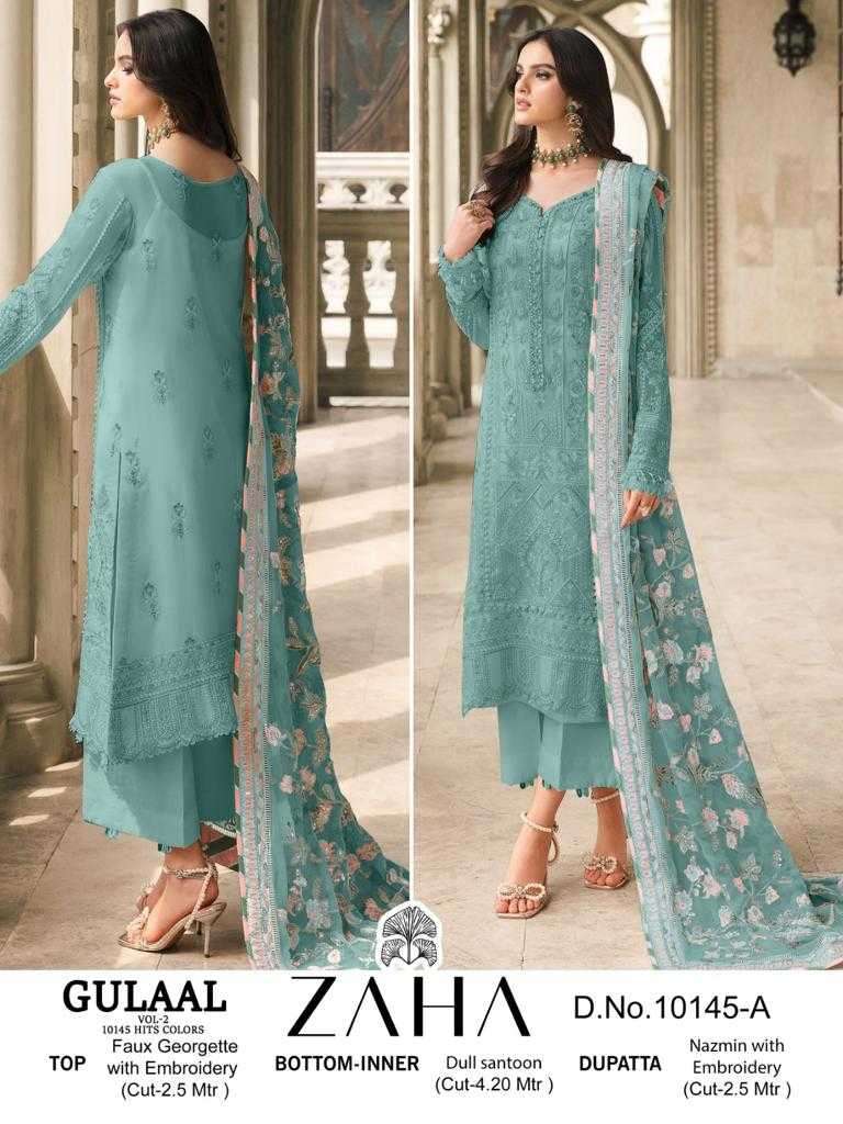 zaha gulaal vol 2 10145 abcd hits colors georgette suit 