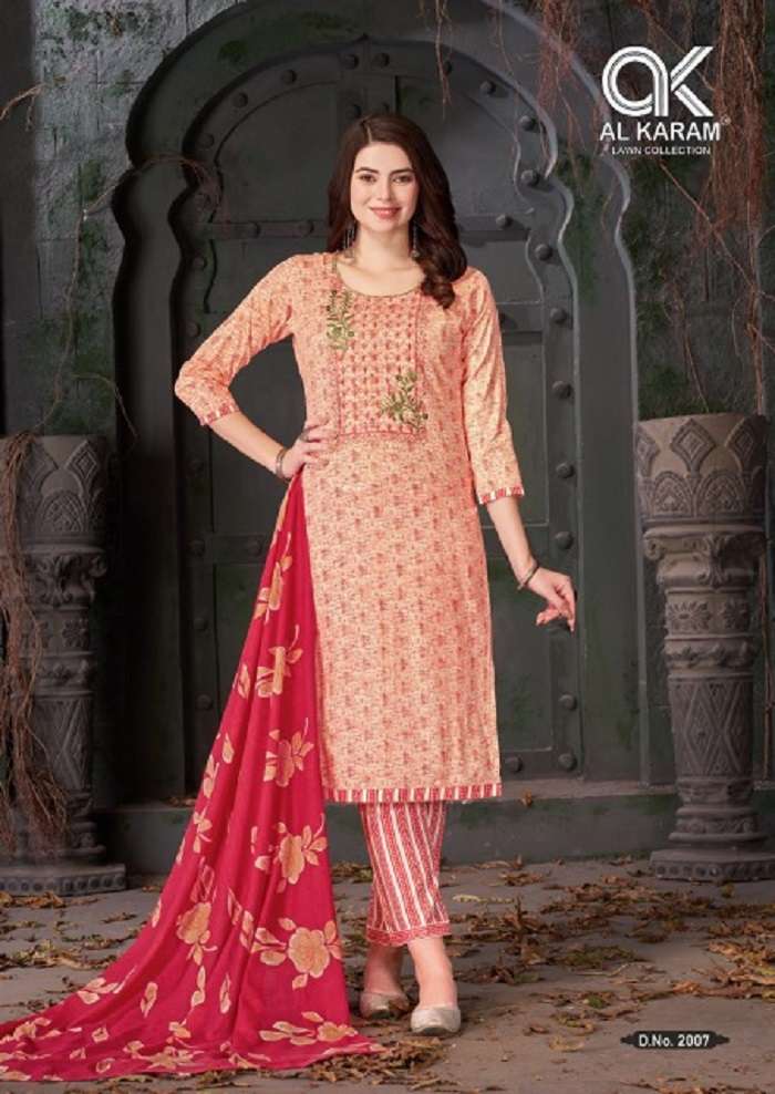 Al Karam Heritage Self Embroidery Work Vol-2 series 2001-2012 Pure Cotton suit