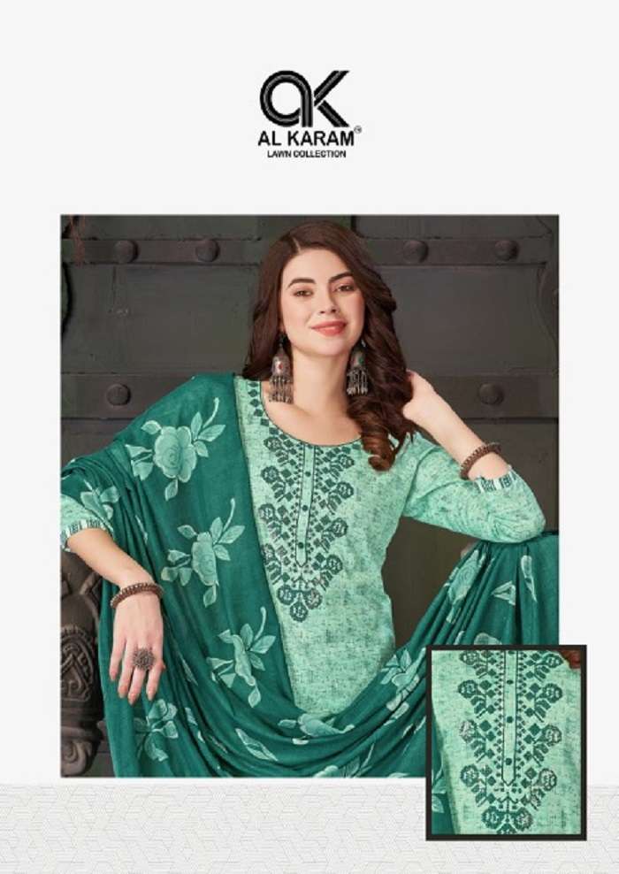 Al Karam Heritage Self Embroidery Work Vol-2 series 2001-2012 Pure Cotton suit