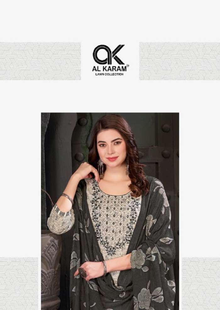 Al Karam Heritage Self Embroidery Work Vol-2 series 2001-2012 Pure Cotton suit