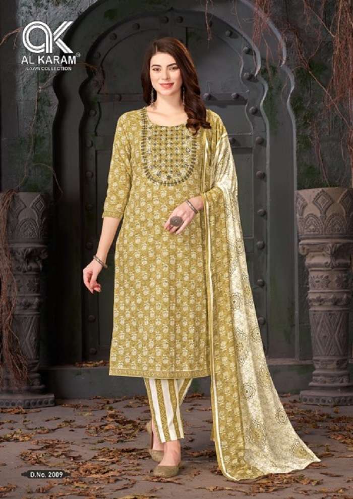 Al Karam Heritage Self Embroidery Work Vol-2 series 2001-2012 Pure Cotton suit