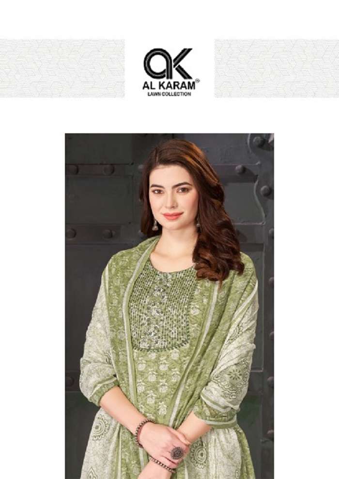 Al Karam Heritage Self Embroidery Work Vol-2 series 2001-2012 Pure Cotton suit