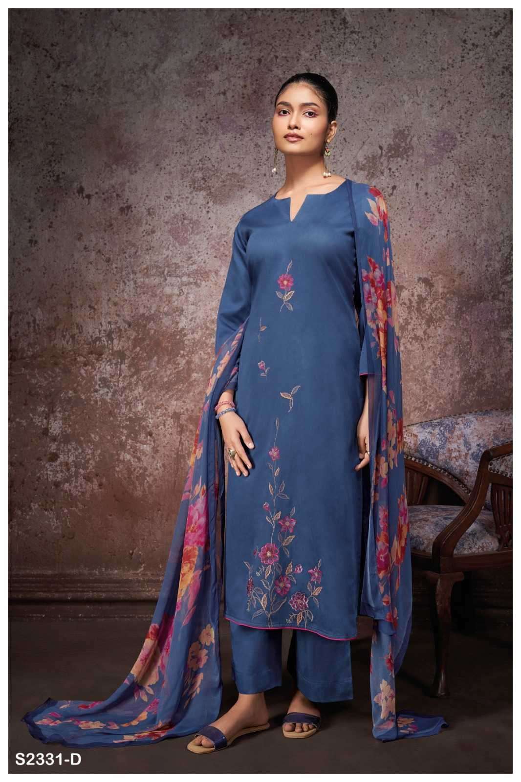 ganga coral 2331 premium cotton silk suit 
