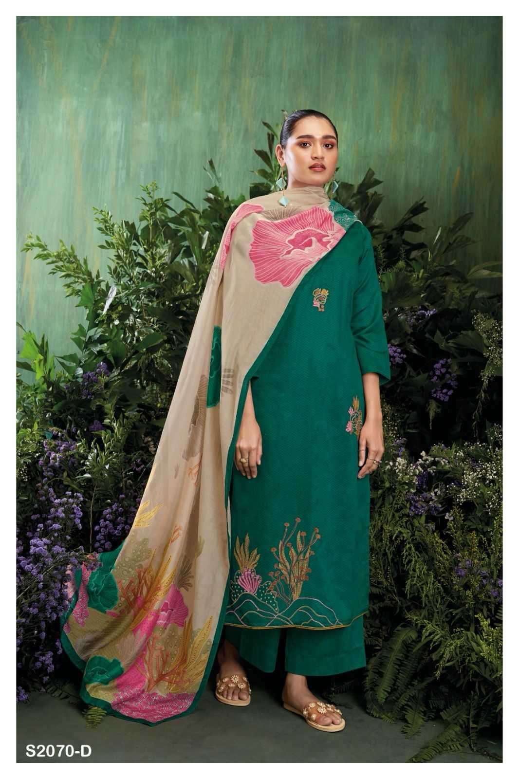ganga coralie 2070 premium cotton silk suit 