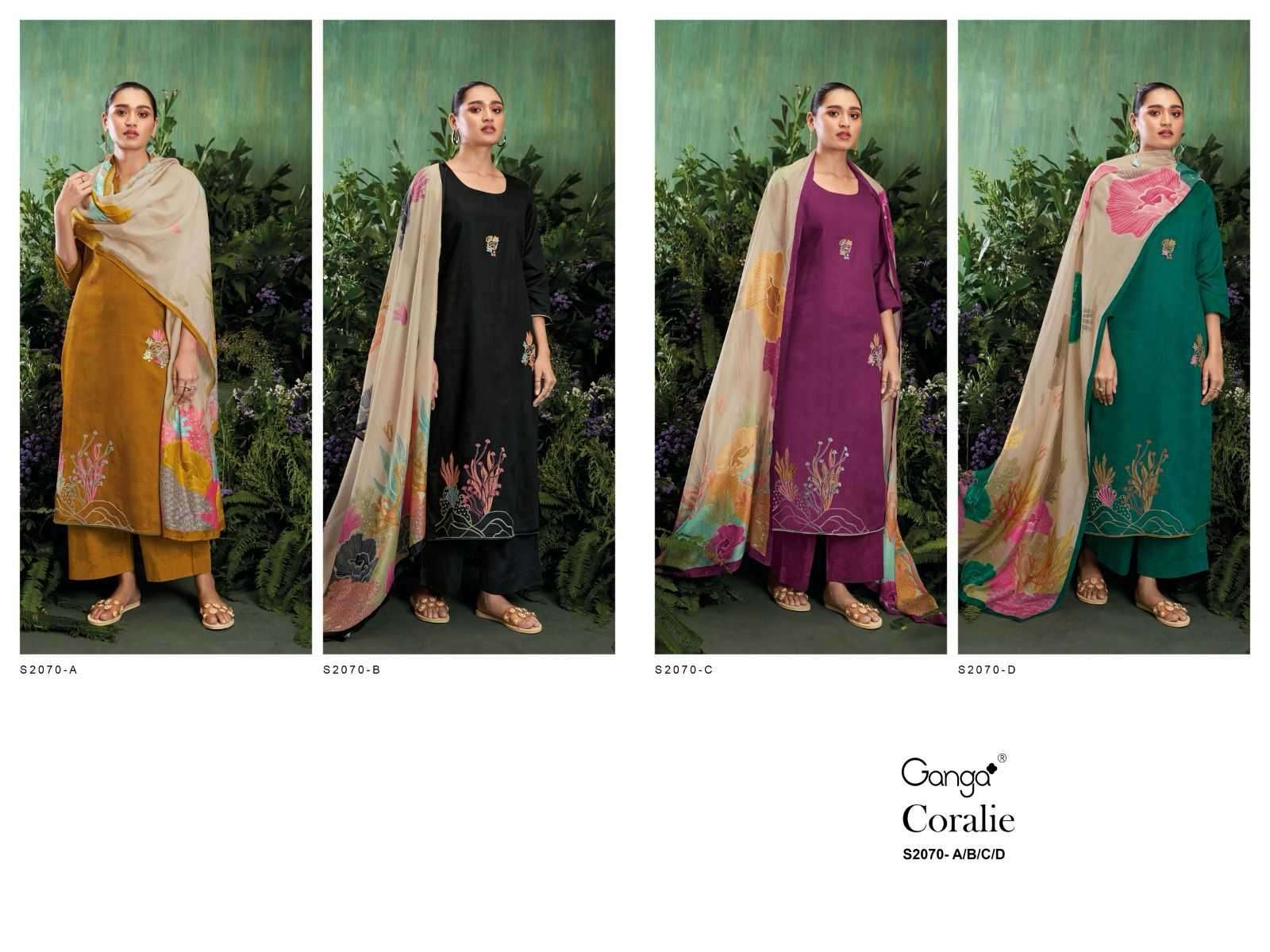 ganga coralie 2070 premium cotton silk suit 