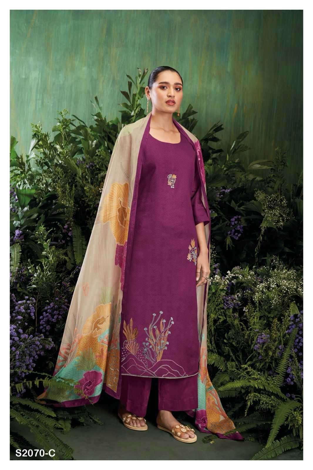 ganga coralie 2070 premium cotton silk suit 