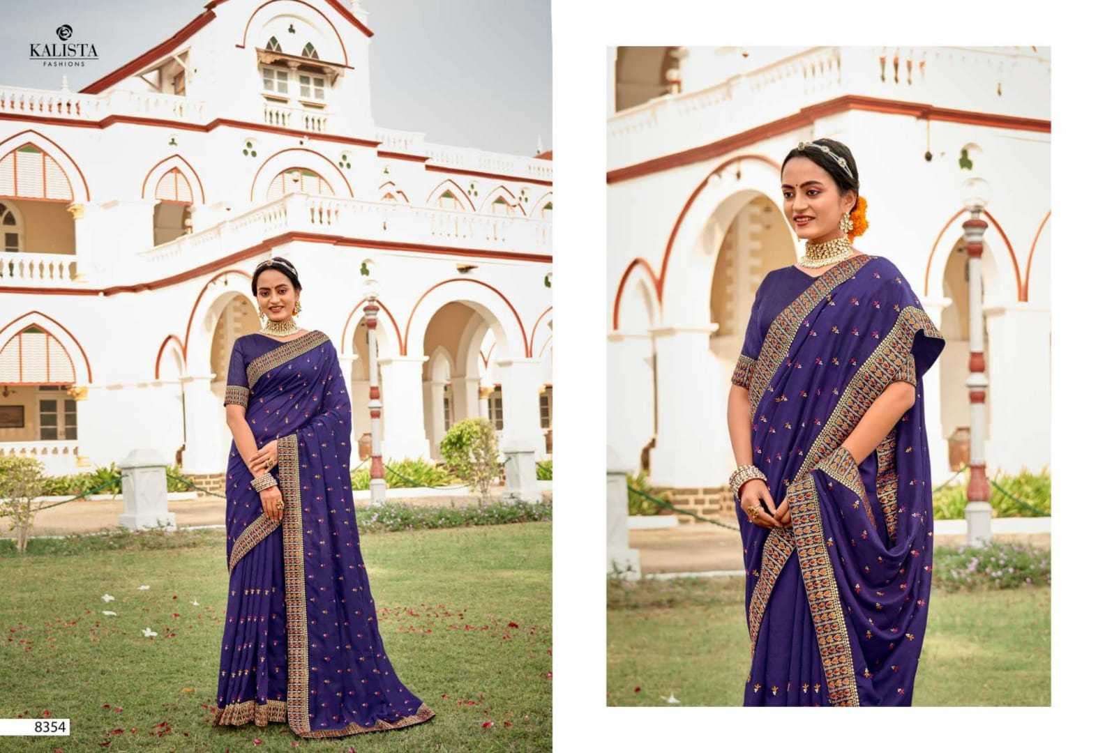 kalista fashion bell bottom series 8352-8358 vichitra silk saree